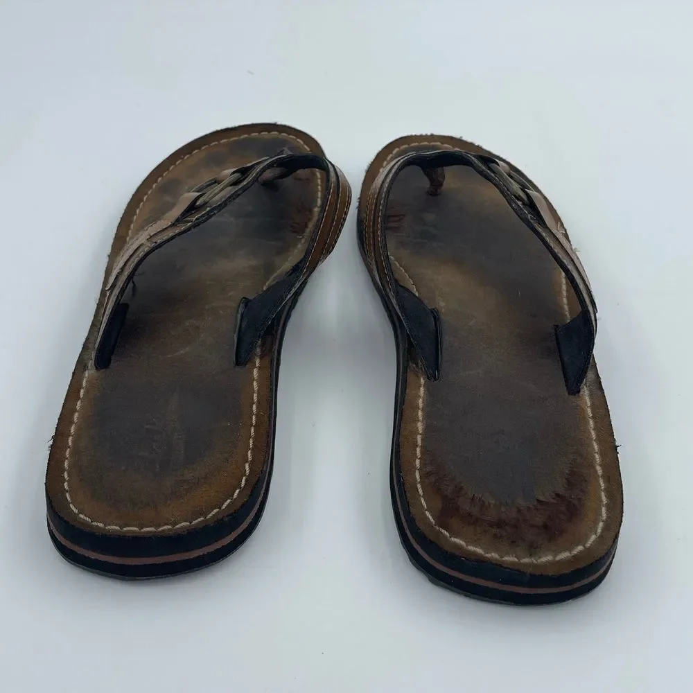 Clarks Nerice Brown Thong Flip Flop Sandals